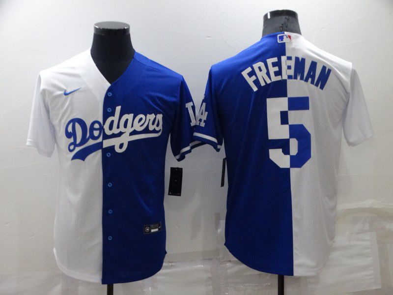 Men Los Angeles Dodgers 5 Freeman white blue Game Nike 2022 MLB Jerseys